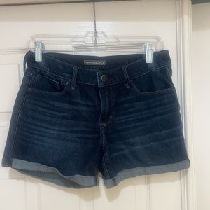 Abercrombie & Fitch Jeans Shorts Women's Cut Off Stretch Cuffed Dark Wash Sz. 25